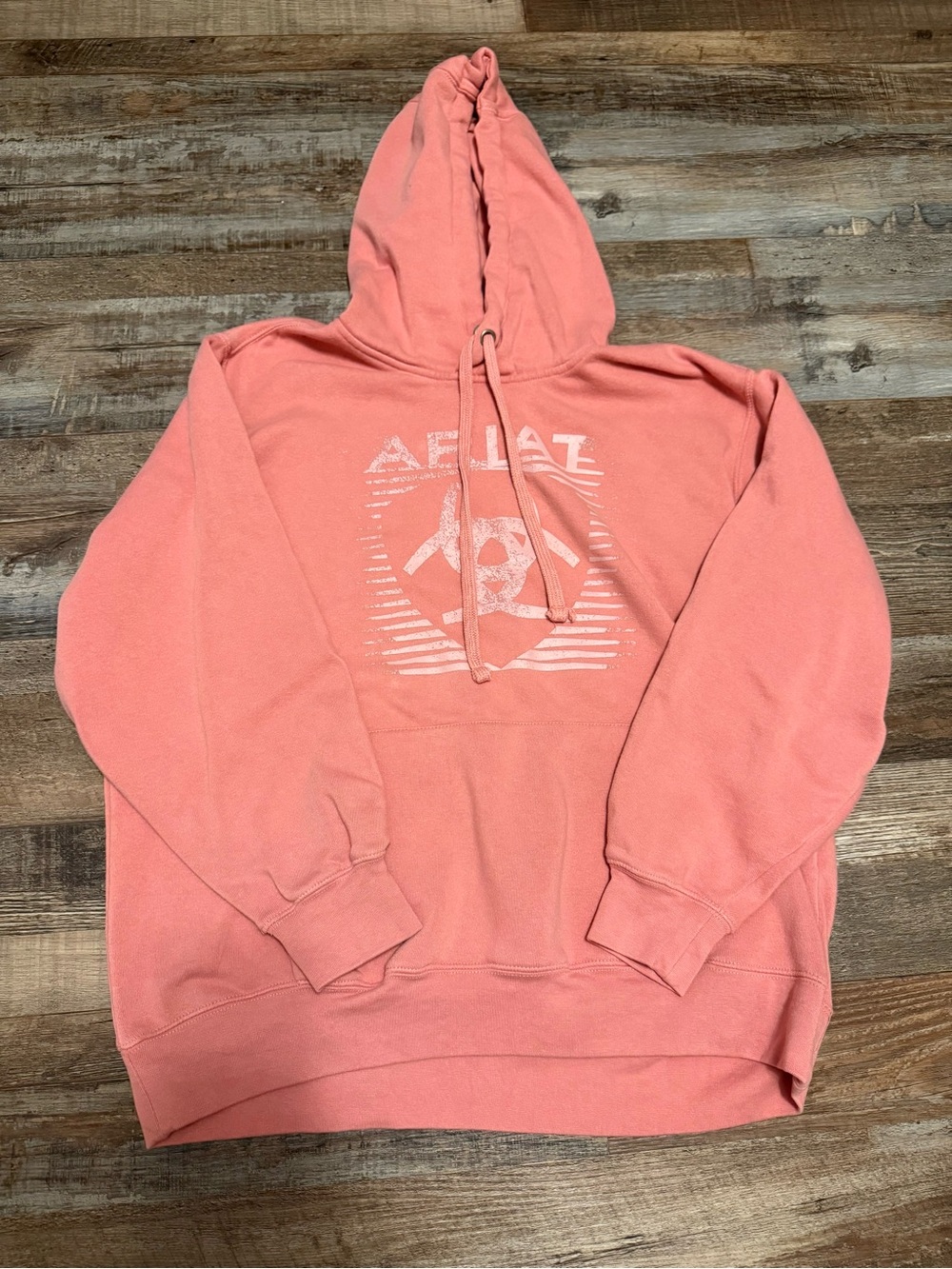 Ariat Coral Pink Logo Hoodie Sweatshirt Size XL